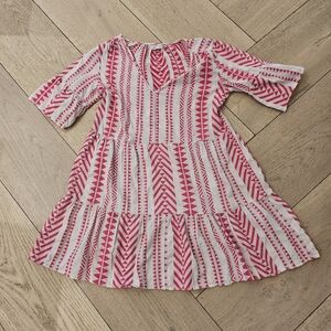 Velvet by Graham & Spencer Pink and White Mini Dress